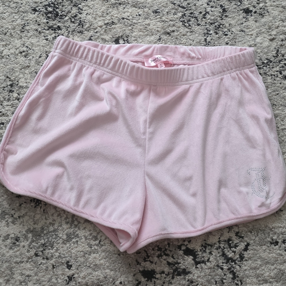 Juicy Couture Velour Shorts Light Pink Womens L NWOT